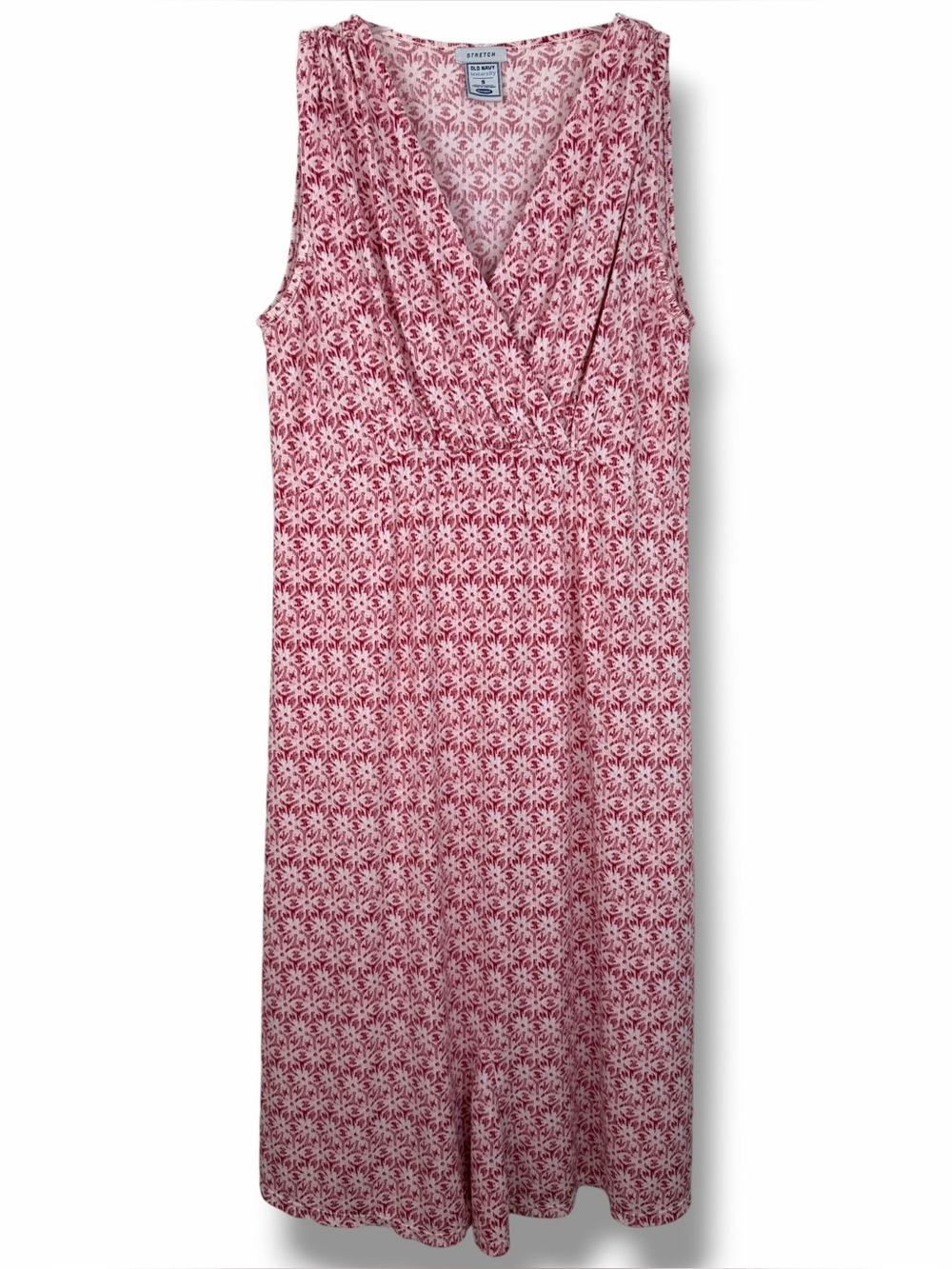 Old Navy Stretch Maternity Vintage A-Line V-Neck Y2K Pink Knee Length Dress